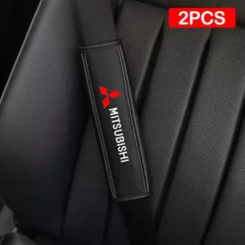 2 шт., накладки из ПУ кожи для автомобильного ремня безопасности Mitsubishi ASX Lancer EVO Pajero Outlander L200 Lancer