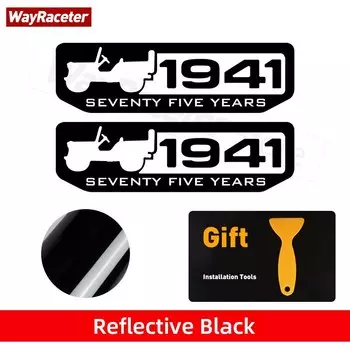 2 шт., наклейка на боковое крыло двери, багажник, 75-летия, 1941 г., графическая наклейка для Jeep Wrangler Grand Cherokee Renegade Compass