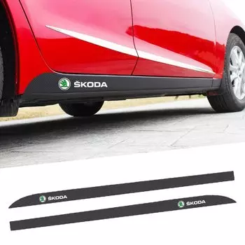 2 шт., наклейки на боковую юбку автомобиля, наклейки на кузов в полоску, наклейки для Skoda Octavia Kodiaq Fabia Rapid Superb A5 A7 2 Kamiq Karoq Auto Gadget