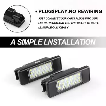 2 шт. освещение номерного знака Canbus для Citroen C2 C3 C5 C6 C8 для Peugeot 106 1007 207 307 406 407 607 лампа номерного знака