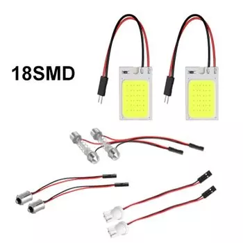 2 шт. панельная светодиодная купольная лампа для чтения Map Lamp COB 18 24 36 48SMD Внутреннее освещение автомобиля Авто лампа C5W Festoon BA9S T4W T10 Светодиодный адаптер