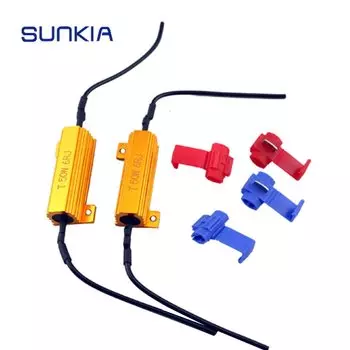 2 шт./пара автомобильный Стайлинг автомобиля мотоцикла 50 Вт 6 Ом Canbus резистор для Светодиодный фар H1 H3 H4 H7 H8 H9 H11 9005 9006 HB3 HB4