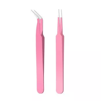 2 шт. пинцеты для ресниц, сверхтвердые пинцеты из нержавеющей стали, высокоточные антистатические пинцеты для наращивания ресниц