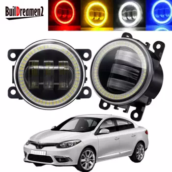 2 шт. противотуманные фары «ангельские глазки» в сборе для Renault Fluence L30 Saloon 2010-2015, автомобильные светодиодные линзы DRL, противотуманные фары дальнего света 30 Вт 6000LM 12 В