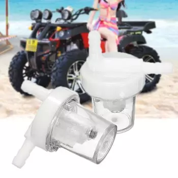 2 шт. прозрачный универсальный 1/4 "6 мм мотоциклетный бензиновый топливный фильтр подходит для всех видов мотоциклов с использованием топливной линии 1/4 дюйма (6 мм)