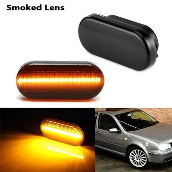 2 шт., янтарные светодиодные боковые габаритные огни европейского стиля с дымчатыми линзами для Volkswagen MK4 Golf Jetta Bora B5/B5.5 Passat или Beetle и GTI R32