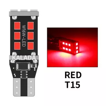 2 шт., яркий T15 LED W16W 921, автомобильный светильник Canbus, без ошибок, для резервного копирования, сигнальная лампа заднего хода, задняя лампа, 12 В, белый, желтый, красный