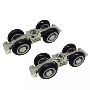 2 шт., раздвижные двери для мебели, подвесные круглые стеклянные фурнитура, подвесные бесшумные колеса для балкона, раздвижной шкаф, 4 колеса