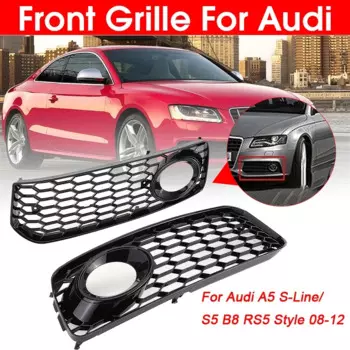 2 шт., решетка для передней противотуманной фары для Audi A5 S-Line/S5 B8 RS5 2008-2012