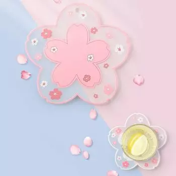 2 шт., силиконовые подставки для напитков Kawaii Sakura