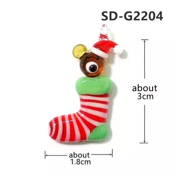 2 шт. стеклянные рождественские шармы JSSMTLP