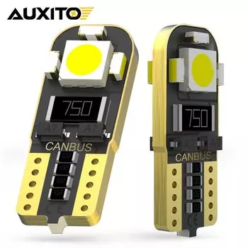 2 шт., супер яркие лампы 5050 2SMD T10, 6000 К, W5W