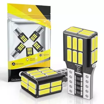 2 шт. супер яркие светодиодные лампы 1200LM T10 W5W Canbus 4014 24 SMD для парковочного освещения автомобиля, внутренние купольные фонари с картой, 12 В, белые