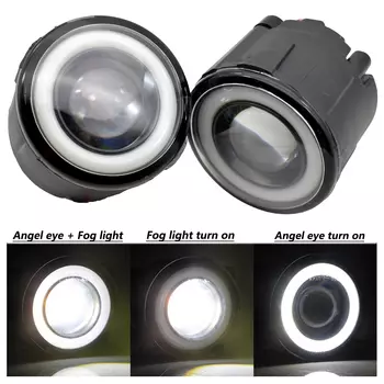 2 шт., суперъяркие светодиодсветодиодный Противотуманные фары + белый ангельский глаз для Nissan X-Trail (T31), закрытый внедорожник 2007-2013