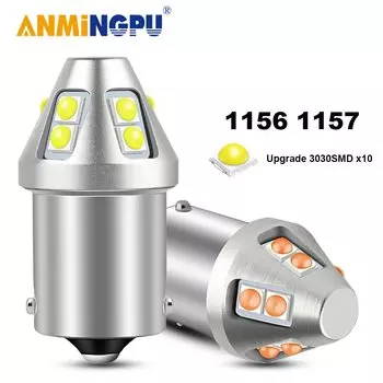 2 шт., светодиодная лампа P21W BA15S 1156 1157 Bay15d Canbus PY21W BAU15S 3030SMD