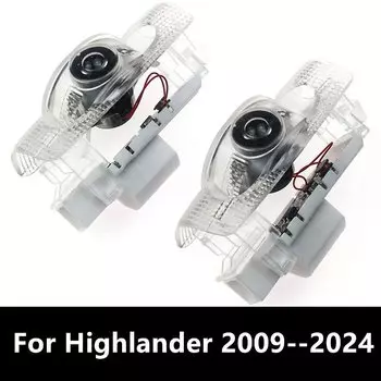 2 шт. светодиодные автомобильные дверные фонари, приветственные огни, сигнальные лампы, ночные сигнальные огни для Toyota Highlander 2007-2018 2019 2020 2021 2022