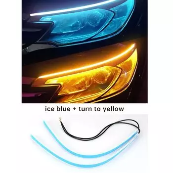 2 шт. Светодиодные ДХО Авто Дневные Ходовые Огни Гибкая Водонепроницаемая Полоса Авто Фары Белый Указатель Поворота Тормоз Flow Lights Авто Стайлинг 12V