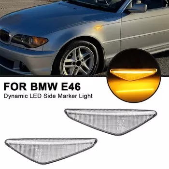 2 шт. светодиодные динамические боковые габаритные огни для BMW E46 2D 2003-2006 325Ci 330Ci Coupe кабриолет указатель поворота мигалка индикаторная лампа