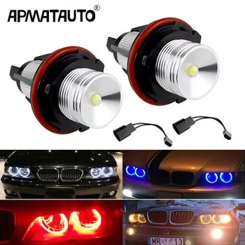 2 шт. светодиодные кольцевые габаритные лампы Angel Eye Halo для BMW E39 E53 E60 E61 E63 E65 E66 E83 E87 X5 6312694048 , 63126916097 , 63126929309