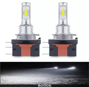 2 шт. светодиодные лампы для автомобильных фар H15 дальнего света, дневные ходовые огни 12 В 6500 К, белая авто лампа Canbus для Golf 6 VW BMW Audi