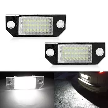 2 шт. светодиодные лампы освещения номерного знака, аксессуары для Ford Focus 2 C-MAX MK2 03-08, сменные фары для наружного освещения автомобиля