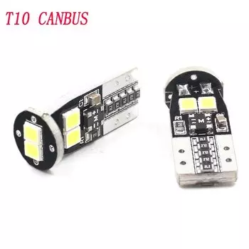 2 шт., светодиодные лампы W5W T10, 6000k, теплый белый свет