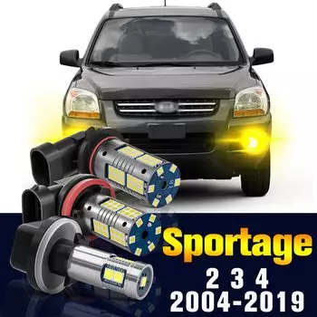 2 шт. светодиодные противотуманные фары для Kia Sportage 2 3 4 2004-2019 2008 2009 2010 2011 2012 2013 2014 2015 2016 2017 2018 аксессуары