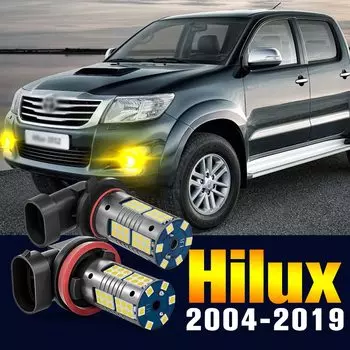 2 шт. светодиодные противотуманные фары для Toyota Hilux 2004-2019 2007 2008 2009 2010 2011 2012 2013 2014 2015 2016 2017 2018 аксессуары