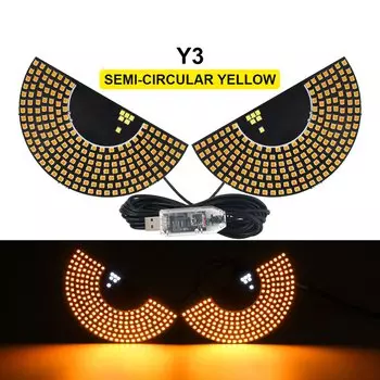 2 шт. светодиодные сигнальные огни, стробоскопическая сигнальная лампа выражения автомобиля для лобового стекла автомобиля, USB-мигающий глаз дьявола, светящаяся гибкая светодиодная панель