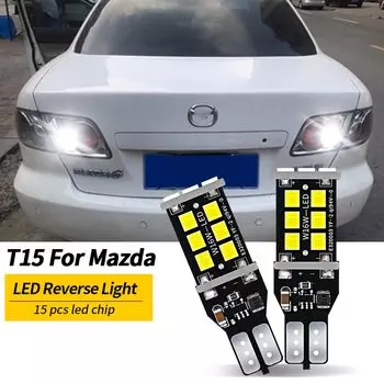 2 шт. светодиодные T15 W16W автомобильные лампы заднего хода Canbus для Mazda 3 6 CX-5 323 5 CX5 2 626 спойлеры MX5 CX 5 GH CX-7 GG CX3 CX7 MPV RX8
