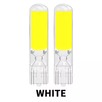 2 шт. светодиодные W5W T10 автомобильные фары COB стеклянная внутренняя сигнальная лампа Canbus купольная лампа для чтения дверное освещение боковая парковка 12 В белый желтый теплый белый