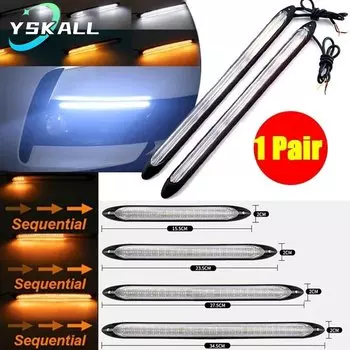 2 шт., светодиодные водонепроницаемые ленты для передних фар, 12 В