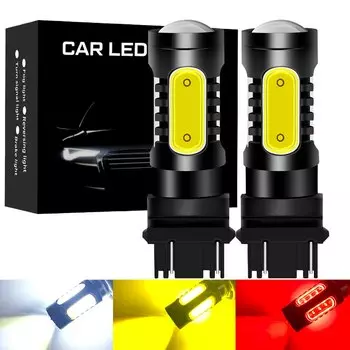 2 шт. светодиодный Автомобильные светодиодные лампы T20 LED W21/5W 7443 W21W 7440 PY21W P21W BAY15D BA15S BAU15S P21/5W для указателей поворота 1156 3157 P27W