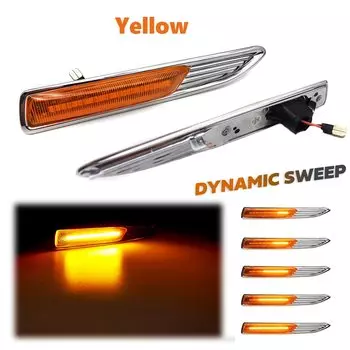 2 шт. светодиодный динамический янтарный автомобильный боковой габаритный индикатор для Ford Mondeo Mk4 BA7 4, указатель поворота Canbus, бесплатный угол