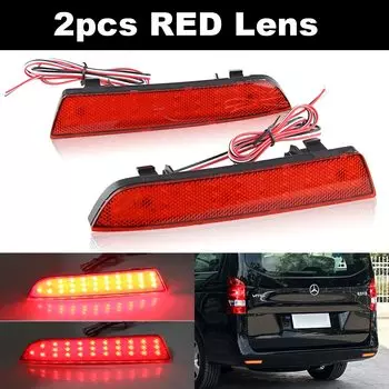 2 шт. светодиодный отражатель заднего бампера для Mercedes W447 VITO Box 2014-2019, отражатель, сигнал заднего тормоза, противотуманные фары, фары дальнего света
