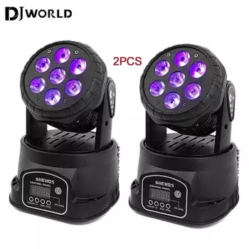 2 шт. светодиодный прожектор DJWORLD RGBWA+УФ 6в1