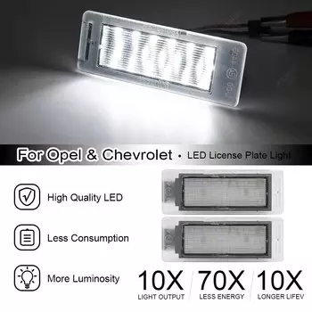2 шт. светодиодный светильник номерного знака для Opel Mokka Insignia, спортивная лампа номерного знака для Chevrolet Corvette Cadillac CTS XTS GMC Buick