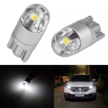 2 шт. светодиодный T10 W5W лампочки Canbus 2SMD 3030 светодиодный автомобильный габаритный фонарь Лампы для чтения Подсветка салона Янтарный сине-белые, зеленый, красный, фиолетовый