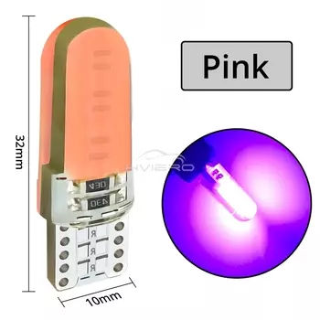 2 шт. T10 W5W COB Автомобильный светодиодный силикагельный светильник клин, многоцветный хвостовой светодиодный габаритный фонарь для чтения купола, лампа для номерного знака, лампа для автостоянки
