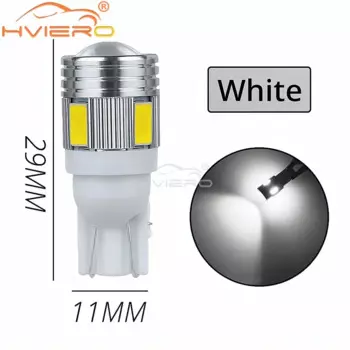 2 шт. T10 W5W ксеноновый белый синий красный 6SMD 5630 Автомобильный светодиодный резервный фонарь указателя поворота Боковая габаритная лампа Парковочные хвосты Купольная лампа багажника