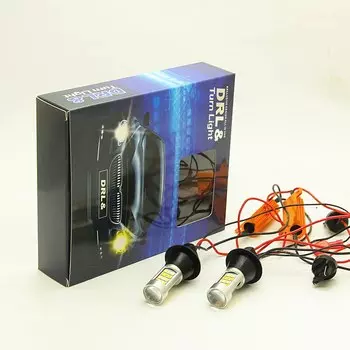 2 шт. T20 7440 2835 42SMD 20 Вт Автомобильный светодиодный DRL Дневной светильник двойной Цвет горки лампа фонаря указателя поворота