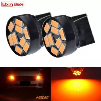 2 шт. T20 7440 W21W WY21W Автомобильная светодиодная лампа 5630 SMD Voiture Указатель поворота Лампа Авто аксессуары 12 В постоянного тока Желтый Янтарный Оранжевый Белый