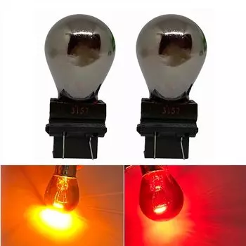2 шт. T25 3156 3157 12V 21/5 Вт 21 серебро хромированный автомобильный внешнего сигнала поворота галогеновая лампа стоп-сигнал светильник желтый красный хвост светильник