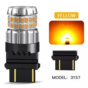2 шт. T25 3157 светодиодная лампа P27/7 Вт высокой мощности 4040 60SMD автоматический светодиодный светильник для остановки автомобиля, стоп-сигнал поворота, белый, желтый, янтарный, красный Canbus