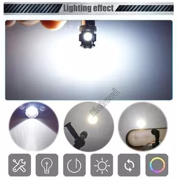 2 шт. теплый белый/белый P13.5S PR2 PR3 светодиодная лампа для обновления 5050 5SMD для фонарей 3 В 4,5 В 6 В 12 В 18 В сменные лампы-фонарики