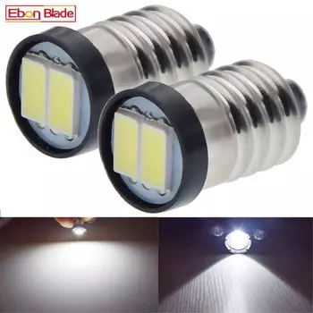 2 шт. теплый/белый E10 1447 винтовой миниатюрный светодиодный светильник 5630 2SMD 3V 6V DC свет для DIY LIONEL фонарик велосипедный налобный фонарь