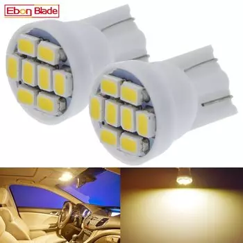 2 шт. теплый белый T10 1210 8SMD W5W 194 168 192 авто интерьер купола карта свет боковой клин габаритная лампа лампа стайлинг автомобиля 4300K 12V