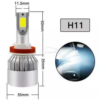 2 шт. ультра яркая светодиодная лампа Cob Автомобильная фара 6500k Pure White H1 H3 H4 H7 H11 9006 9007 9012 36 Вт Авто противотуманная фара Drl Фара 12 В