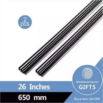 2 шт, Универсальная автомобильная вставка класса AAA, мягкая резиновая полоска, Заправка для бескаркасных стеклоочистителей, 6 мм, 26" 24" 28" 30" 32", автомобильные аксессуары