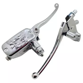 2 шт., универсальная гидравлическая муфта для правого и левого мотоцикла из хромированного сплава с рисунком орла, 22 мм, главный цилиндр тормозного насоса рычаг для дискового тормоза сцепления